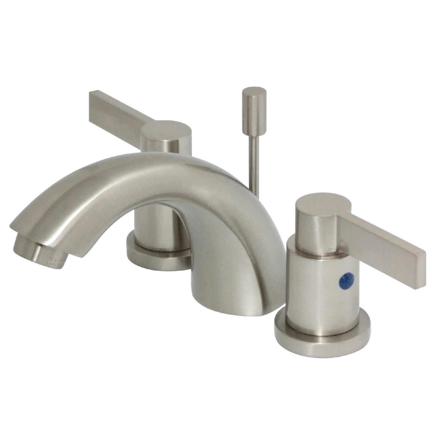 Kingston Tulare KB8958NDL - NuvoFusion Two-Handle 3-Hole Deck Mount Mini-Widespread Bathroom Faucet with Pop-Up Drain, Brushed Nickel — image 1